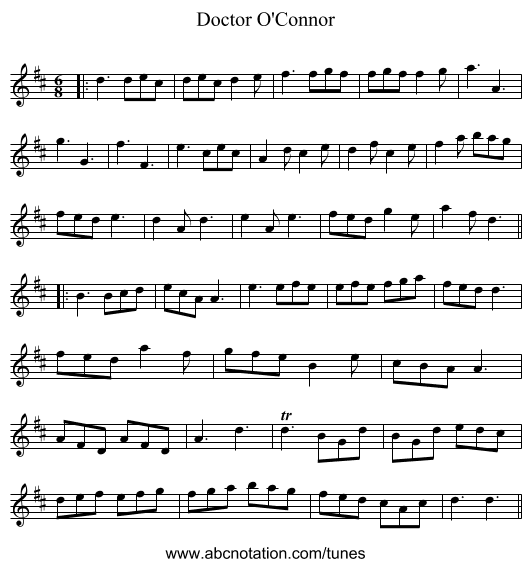 Doctor O'Connor - staff notation