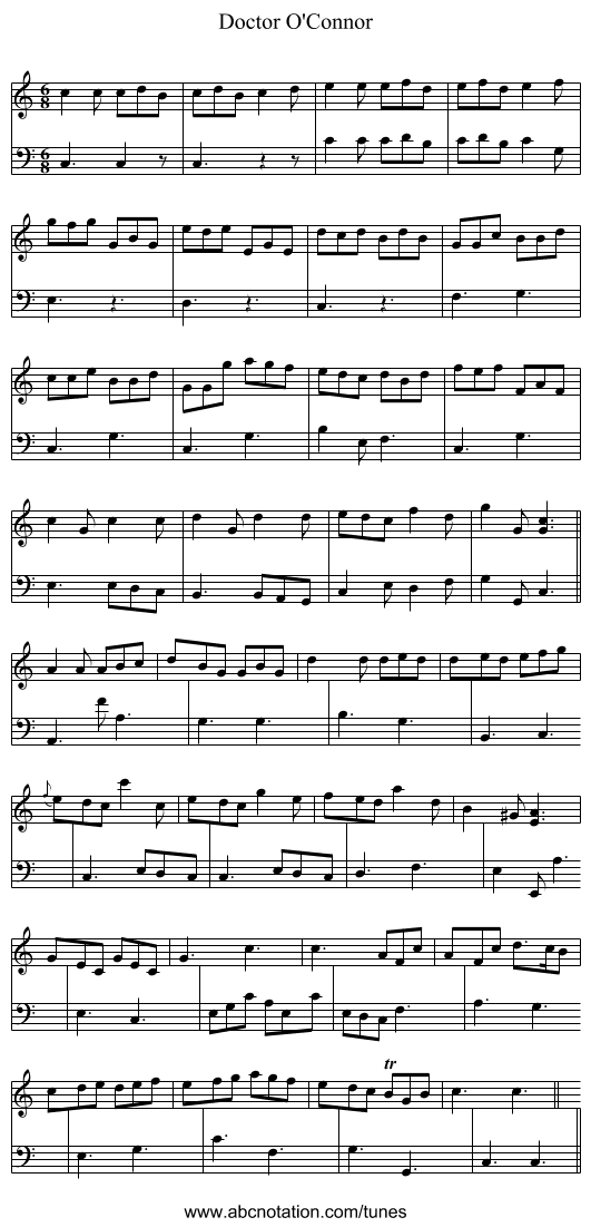 Doctor O'Connor - staff notation