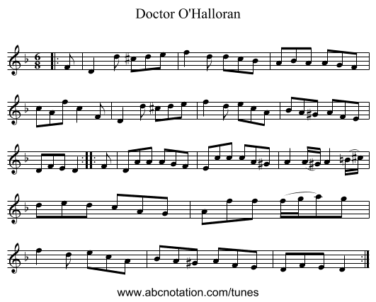 Doctor O'Halloran - staff notation