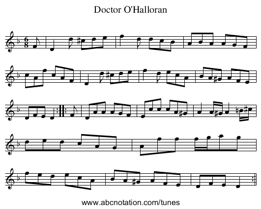 Doctor O'Halloran - staff notation