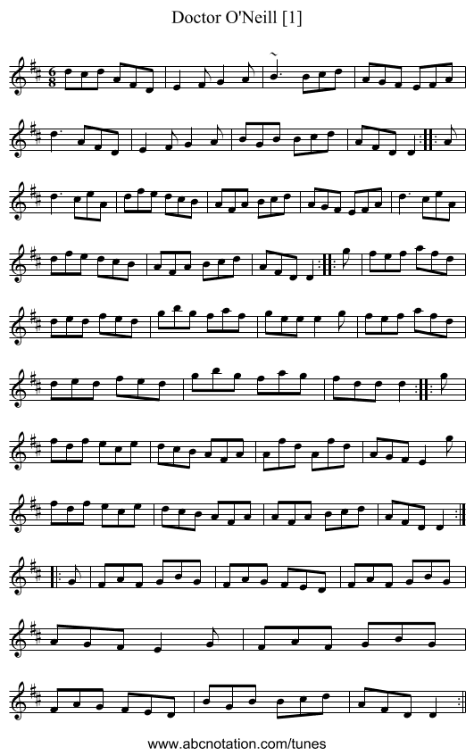 Doctor O'Neill [1] - staff notation