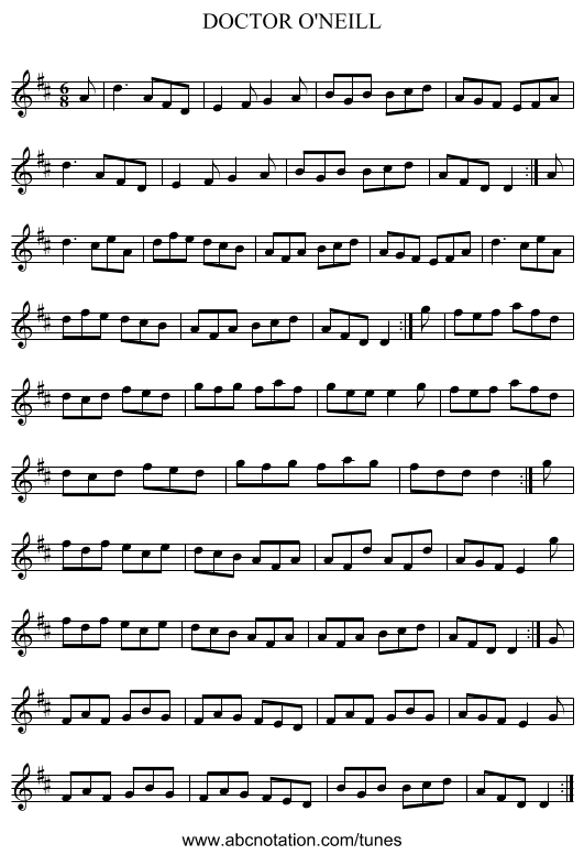 DOCTOR O'NEILL - staff notation