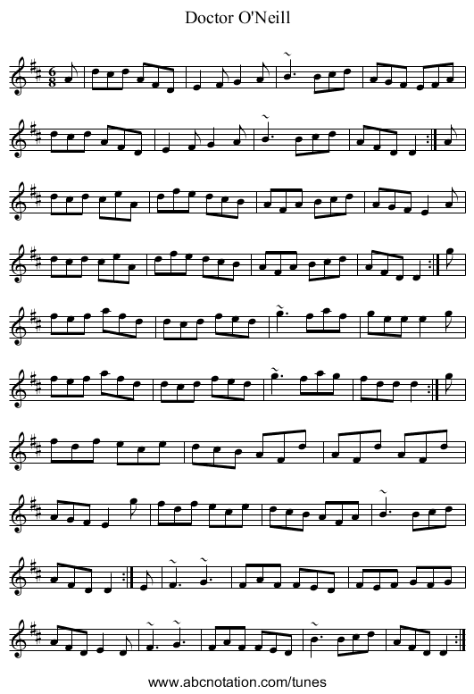 Doctor O'Neill - staff notation