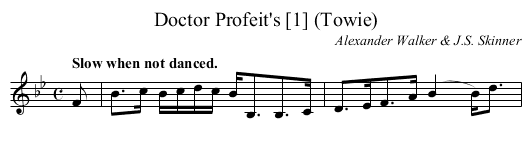 Doctor Profeit's [1] (Towie) - staff notation