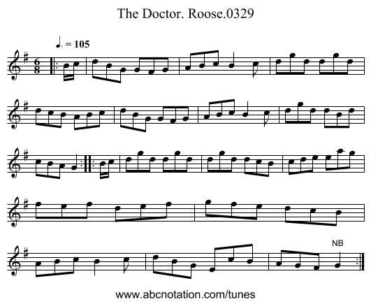 Doctor. Roose.0329, The - staff notation