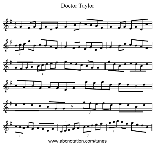 Doctor Taylor - staff notation