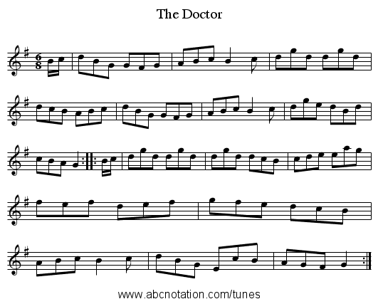 Doctor, The - staff notation