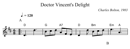 Doctor Vincent's Delight - staff notation
