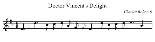 Doctor Vincent's Delight - staff notation