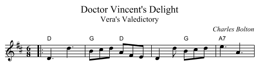Doctor Vincent's Delight - staff notation
