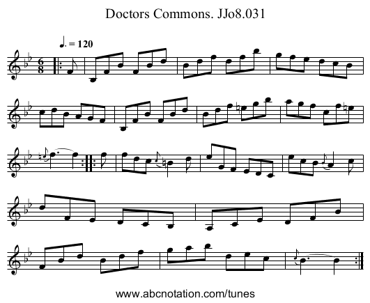 Doctors Commons. JJo8.031 - staff notation
