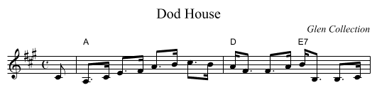 Dod House - staff notation