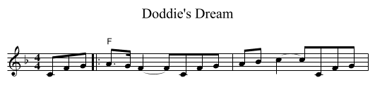 Doddie's Dream - staff notation