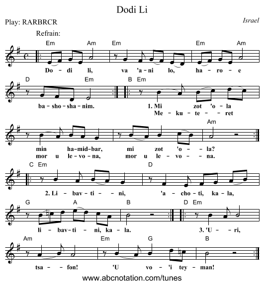 Dodi Li - staff notation