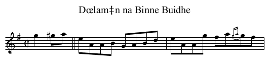 Dœlam‡n na Binne Buidhe - staff notation