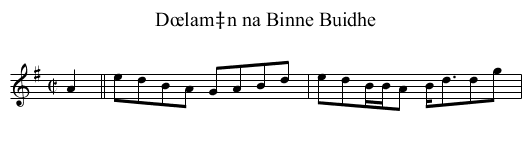 Dœlam‡n na Binne Buidhe - staff notation