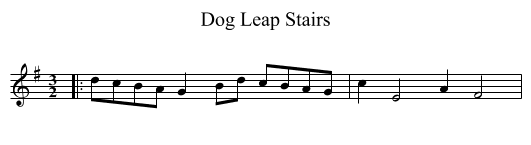 Dog Leap Stairs - staff notation