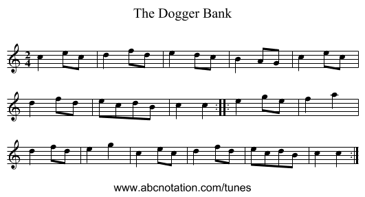 Dogger Bank, The - staff notation