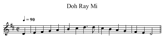Doh Ray Mi - staff notation