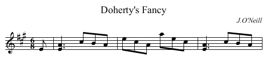 Doherty's Fancy - staff notation