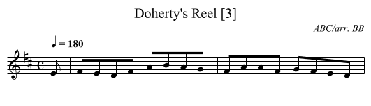 Doherty's Reel [3] - staff notation