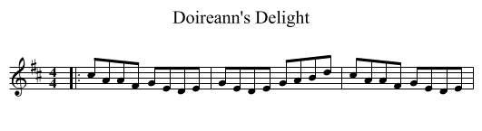 Doireann's Delight - staff notation