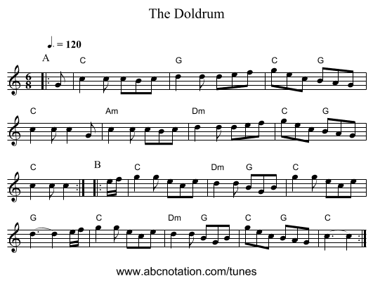 Doldrum, The - staff notation