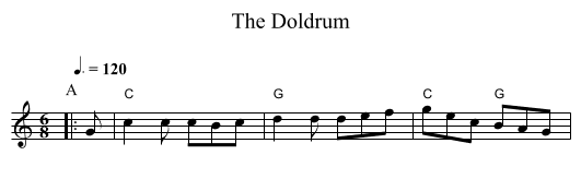 Doldrum, The - staff notation