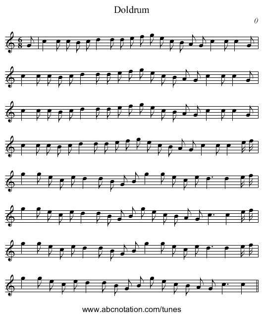 Doldrum - staff notation