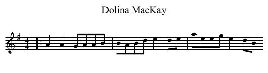 Dolina MacKay - staff notation