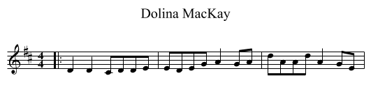 Dolina MacKay - staff notation