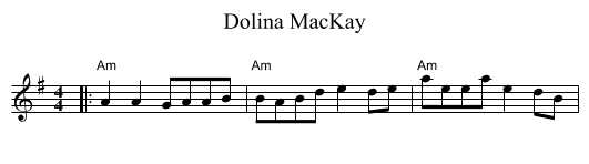 Dolina MacKay - staff notation