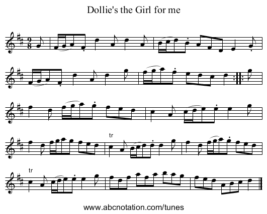 Dollie's the Girl for me - staff notation