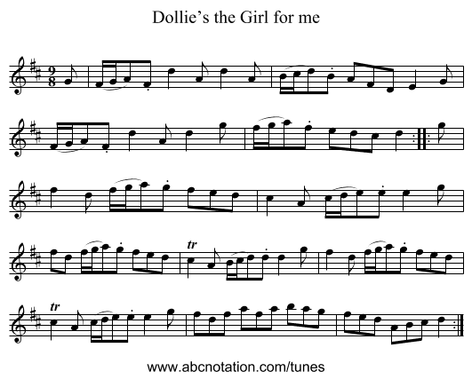 Dollie’s the Girl for me - staff notation