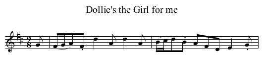 Dollie's the Girl for me - staff notation