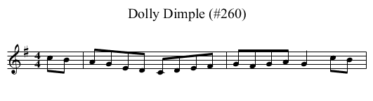 Dolly Dimple (#260) - staff notation
