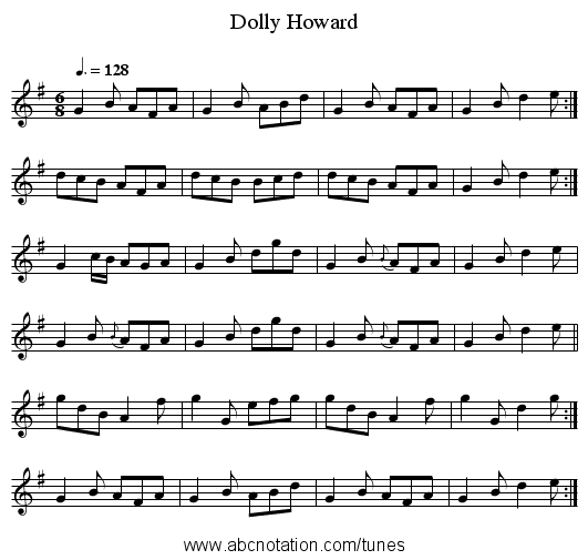 Dolly Howard - staff notation