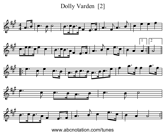Dolly Varden  [2] - staff notation