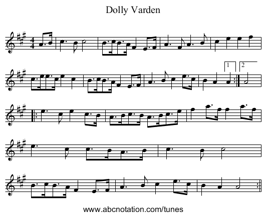 Dolly Varden - staff notation