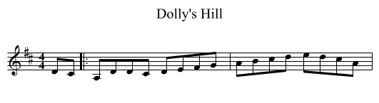 Dolly's Hill - staff notation