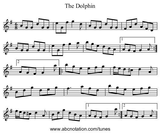 Dolphin, The - staff notation