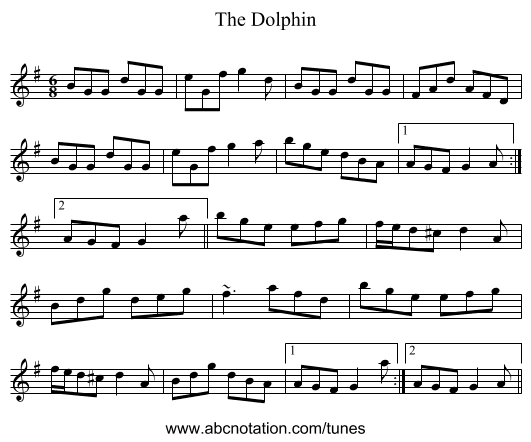 Dolphin, The - staff notation