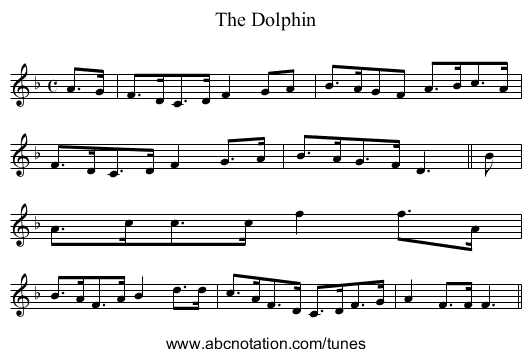 Dolphin, The - staff notation