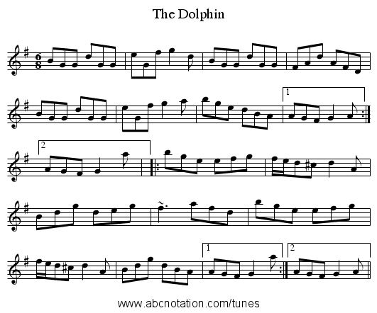 Dolphin, The - staff notation