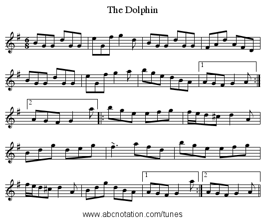 Dolphin, The - staff notation