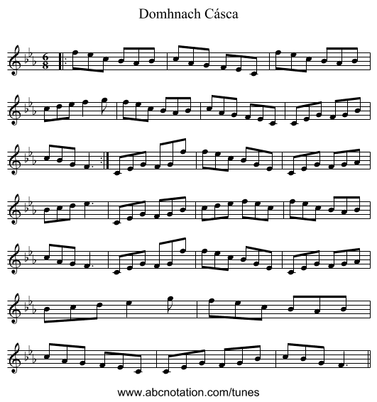 Domhnach Cásca - staff notation