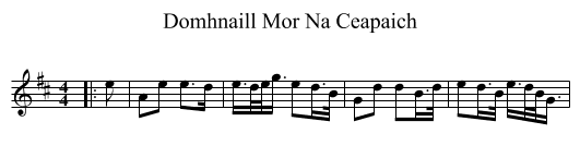 Domhnaill Mor Na Ceapaich - staff notation