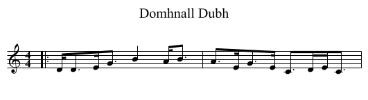 Domhnall Dubh - staff notation