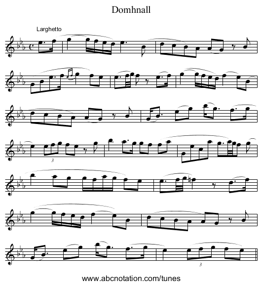 Domhnall - staff notation