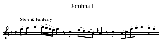 Domhnall - staff notation